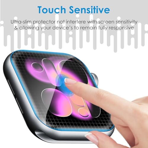 UniqueMe 8 Pack for Apple Watch Series 11/10 Screen Protector 42mm - [Soft TPU Not Glass][Non-Bubbles] iWatch Anti-Scratch Protection HD Clear Cover Soft Film
