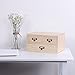 MyGift Natural Beige Wood Desktop Storage Cabinet with 3 Drawers, Small Wooden Box Organizer for Office Supplies, Sewing Kits and Accessories