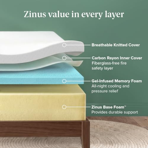 Image of Zinus 6 Inch Twin Cooling Essential Memory Foam Mattress [NewVersion], Fiberglass Free, Medium Feel, Breathable Cooling Layers, Certified Safe Materials