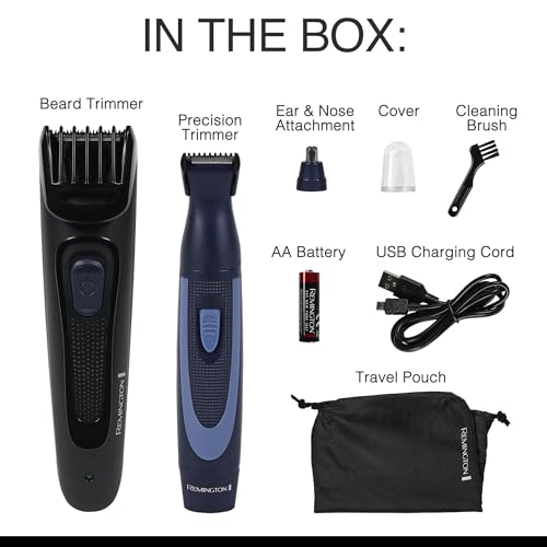 Remington Rechargeable Beard Trimmer Kit with Detail and Nose Trimmer