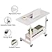 Adjustable Height Mobile Computer Desk for Small Space Rolling Writing with Wheels Corner Home Office Study Portable Bedrooms Work Size 31.5 Inch Storage Gaming Table, White D