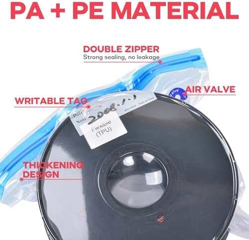 Vacbird 3D Printer Accessories Upgrade Vacuum Kit, 20pcs 3D Filament Vacuum Bags with USB Pump (30 * 34cm) Reusable, for 3D Printer Filament Storage, Protect Filament from Moisture