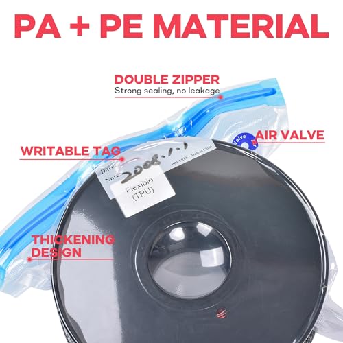 Vacbird 3D Printer Accessories Upgrade Vacuum Kit, 20pcs 3D Filament Vacuum Bags with USB Pump (30 * 34cm) Reusable, for 3D Printer Filament Storage, Protect Filament from Moisture