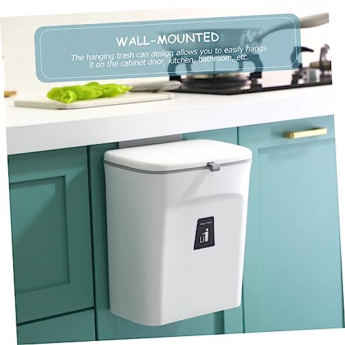 Caneca de basura rectangular de plástico para cocina, montada en pared miniatura 4