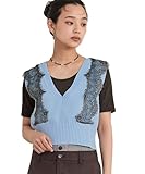 [miette] Vネック レース ベスト RDXX0916 レディース FREE ライトブルー