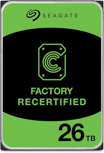 Image of Seagate Exos 26TB Internal Hard Drive HDD - 3.5 in CMR SATA 6Gb /s, 7200 RPM, 512MB Cache, 2.5M MTBF (ST26000NM000C) (Renewed)