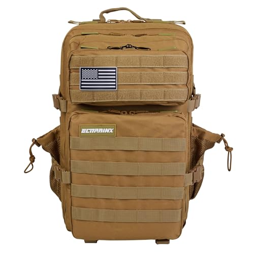 ELITRAINX 45L Sac à dos tactique militaire USA Sac à dos de sport étanche Cabine d'avion Cross Training Portable Sports de plein air Gym par ELITEX TRAINING (Kaki)