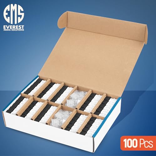 Image of Everest 90 Degree RJ45 cat6A Keystone Jacks Slim Profile 100-Pack Black