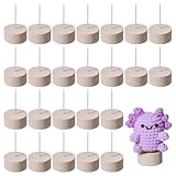FREEBLOSS 24 Stück Puppenhalter Mit Einzelnadel Aus Stahl Ständer Für Häkelpuppen Nadelfilz Puppenständer Mit Holzsockel Für Häkelpuppen Filz Tierpuppen 1.18(1) cm