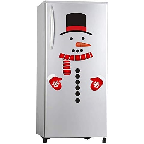LAEMILIA Weihnachten Schneemann Rentier Kühlschrank PVC Aufkleber Set Cover