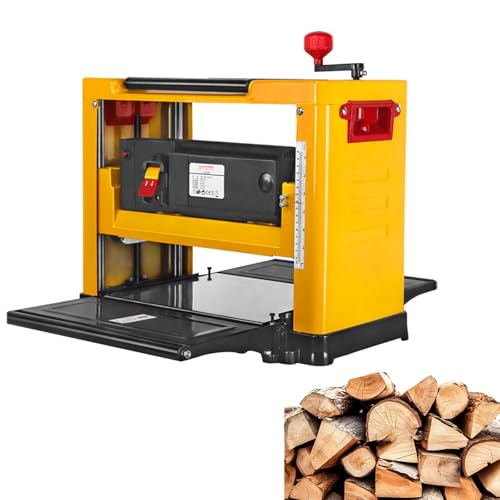 ZHJOPP Cepilladora eléctrica para carpintería de 13 Pulgadas, cepilladora de Madera de sobremesa con Banco de Trabajo y Escala de tamaño Doble, Velocidad, Corte Ajustable