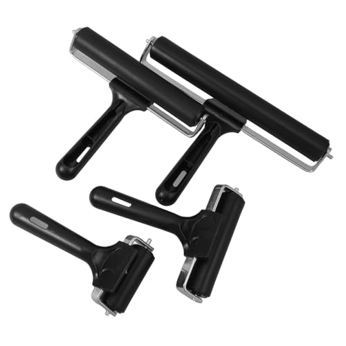 WATIIFUFU 4 Pièces Lot De Rouleaux Pour Gravure Impression Et Collage à Encre Pour Artisanat Peinture Et Revêtements De Sol