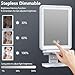 Heated Shower Mirror Fogless for Shaving, 3 Colors Stepless Dimmable Lights Fogless Mirror for Shower, Rechargeable Anti Fog Shaving Mirror for Shower with Razor Holder, Light Memory Function, White