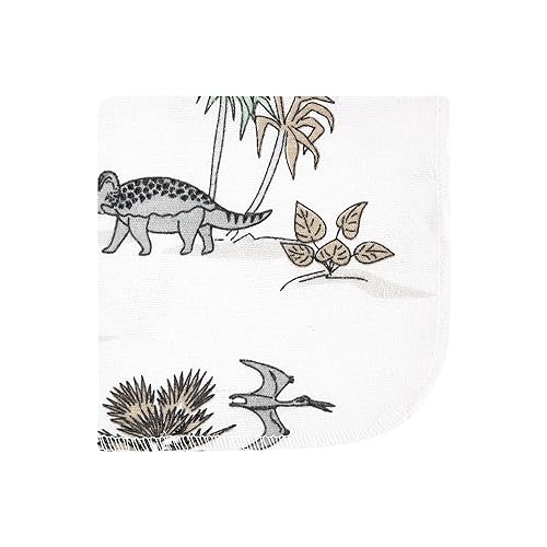 Image of Hudson Baby Unisex Baby Flannel Cotton Washcloths 10-Pack, Neutral Dino World, One Size