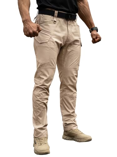 Men's Tactical Pants Flex Ripstop Cargo Trousers for Outdoor Hiking Work Casual Pants Large Capacity Clothing