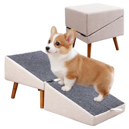 Dog Ramp for Couch and Bed, Dog Stairs for Small Dogs and Cats, Foldable Pet Steps for Medium Senior Dogs and Puppy, Split Ottoman Design Pet Ramp by Ziluce - Used condition - US$98.62