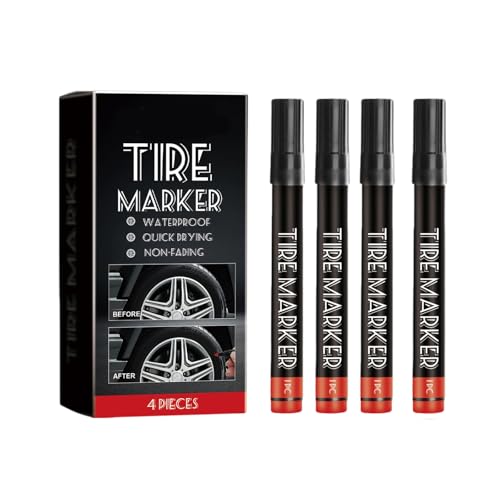 Thewasc Waterproof Tire Labeling Marker Set Of 4 Extra Large Inks Capacity Lettering Pen For Detailed Marking Decoration All Weather Lettering Pens