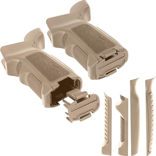 IMI Defense - Tactical Crossbow Grip with Interchangeable Panels – Ergonomic Polymer Handle with Built-in Storage for Gear or Accessories – Compatible with Most Crossbows - FDE