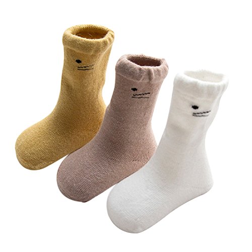 DEBAIJIA 3 Pares Bebé Calcetines Largo de Algodón Primavera Verano 12-36 Meses Recién Nacidos Transpirable para Niños Gato
