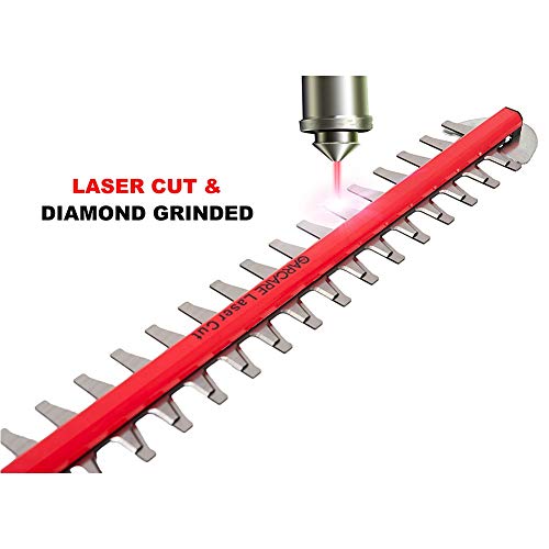GARCARE 20V Cordless Hedge Trimmer/Tree Trimmer/Hedge Clippers with 1 Hour Quick Charger and 2.0Ah Li-Ion Battery, 24inch Laser Cut Blade, Rotary Cutting Head