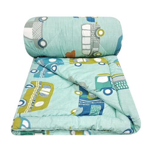 Image of MORADO Glace Cotton AC Comforter /Blanket /Quilt for Double Bed | Ultra Soft & Lightweight | All Season Reversible Comforter | Cozy Bedding for Home & Hotel | Size 90x100 Inches,Bus & Multi,Double