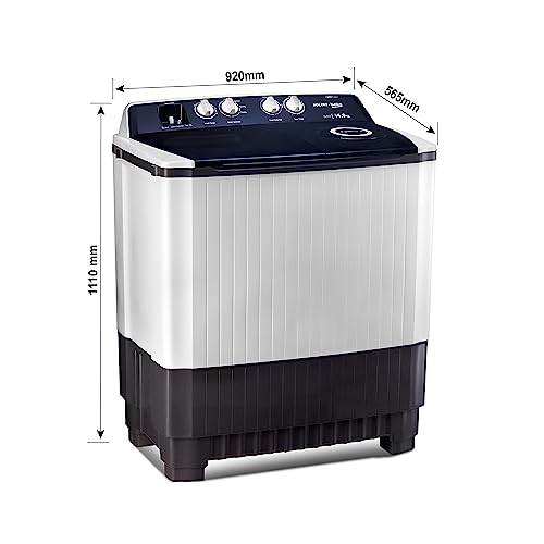 Image of Voltas Beko 14 Kg, 5 Star Semi-Automatic Top Load Twin Tub Washing Machine (Wtt140Agrt) Gray - Jumbo Series