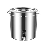 Großer Suppentopf mit Ausguss, Durchmesser 50 cm, Höhe 50 cm, Fassungsvermögen 90 Liter, Wandstärke 0,5 mm, geeignet für Induktionsherde und Gasherde, verstärkte Griffe, geeignet für Restaurants und d