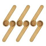 KVMORZE Wooden Coffee Scoop and Bag Clip, Tablespoon Wood Measuring Scoop with Bags Sealer, 2-In-1 Bags Sealer Measuring Spoon for Beans, Espresso Coffee, Tea (6)