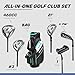 Precise AMG Men’s 14-Piece Golf Set – Titanium Driver, Wood, Hybrid, 6-PW Irons, Putter, Stand Bag, 3 Headcovers and Cover – RH - Regular Size