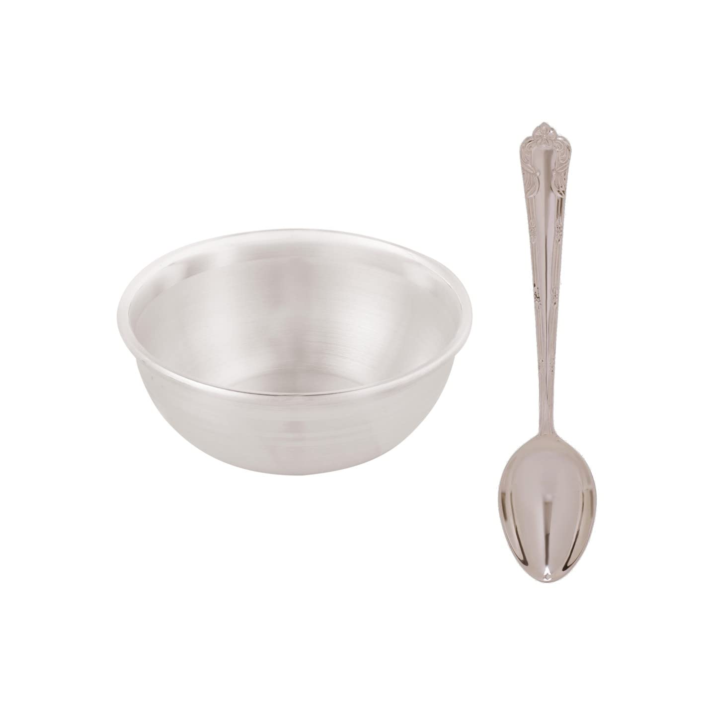 Buy Osasbazaar Pure Silver Bowl and Spoon Set for Pooja, Dessert