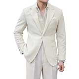Leisure Men Seersucker Sports Coat Light Summer Jacket Mens Seersucker Blazer Mens Beach Outfit Beige