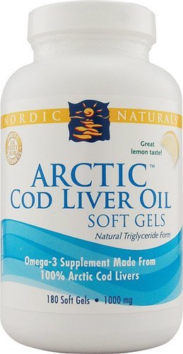 Nordic Naturals Arctic Cod Liver Oil, Lemon - 180 Soft Gels - 750 mg Total Omega-3s with EPA & DHA - Heart & Brain Health, Healthy Immunity, Overall Wellness - Non-GMO - 60 Servings