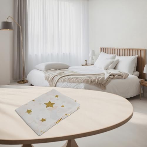 Cortinas decorativas de gasa transparente con diseño de luna y estrellas para sala de estar e integración sin costuras (dorado)