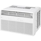 LG 8,000 BTU Window Air Conditioner with Dehumidifier, 115V, Window AC for Medium Rooms up to 350 Sq. Ft. (25' x 14'), Window Unit AC with Remote Control, 3 Speeds, Auto-Restart, 24-Hour Timer, White