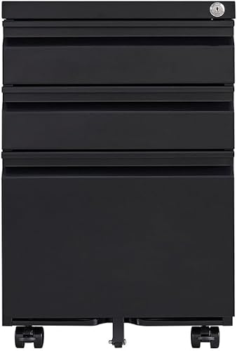 Miniatura 5 de Archivador móvil de 3 cajones debajo del escritorio, cajones de almacenamiento para oficina en casa, oficina y oficina, archivador con cerradura de