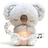 JAFEN Peluche Anti Ansiedad con Respiración Real - Juguete Sensorial con Música y Luces Nocturnas para Aliviar Estrés y...