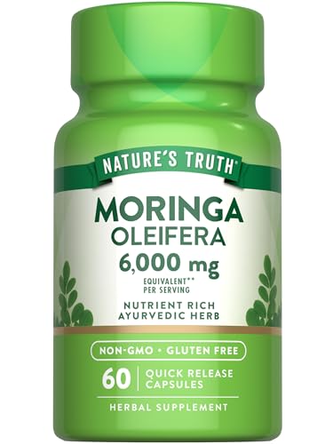 Natures Truth Moringa Oleifera Capsule Pills | from Leaf Extract | Non-GMO & Gluten Free Supplement