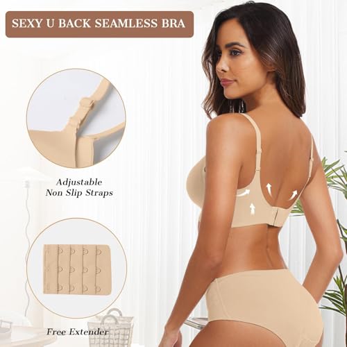 Image of OEAK Womens Wireless Jelly Bras Comfortable Push Up Bra No Underwire Gel Bra Full Support Lift Everyday Seamless Tshirt Bras