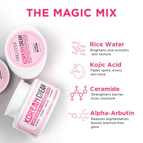 Image of Orgatre Korean Cream for Glowing Skin Whitening Pigmentation | Rice Water & Ceramide - 50ml