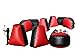 YXJKKL Inflatable Air Archery Bunker Set with Pump for Paintball, Airsoft, Archery Tag, Laser Tag, Soft Foam Dart Toy Rifle, Water Gun (9 Pieces,Black and Red)