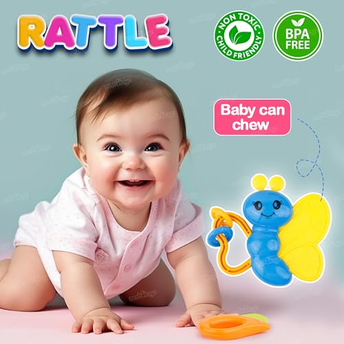 Image of Zest 4 Toyz Baby Rattle Toy, 6-12 Months Rattles and Teether for Babies Lovely Attractive Non Toxic Rattles for Kids (Pack of 7)