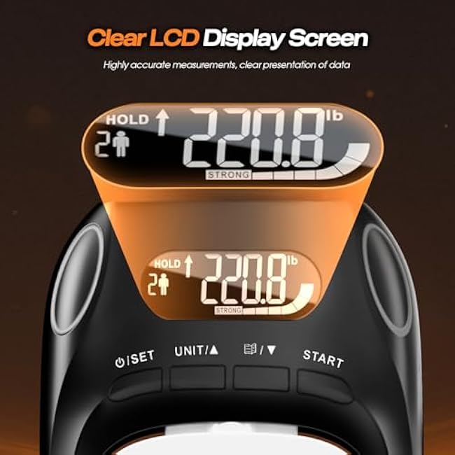 Grip Strength Tester & Trainer 2-in-1 Combo Set-Digital Hand Dynamometer with LCD Display, Max 400lb/180kg Capacity, Resistance Ring with Ergonomic Design for Sports, Gym, Home & Rehab