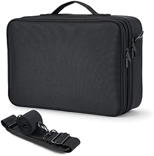 Joligrace Large Oxford Fabric Professional Makeup Bag with Removable Back Strap Cosmetic Case Beauty Box Hairdressing Tools Organiser Storage Box, Black