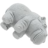 Festes material: diese aus stein gefertigten aquariendekorationen sind beständig gegen ausbleichen und verformung und gewährleisten eine dauerhafte verwendung, dekorative figurenornamente und nilpferdstatuen aus stein