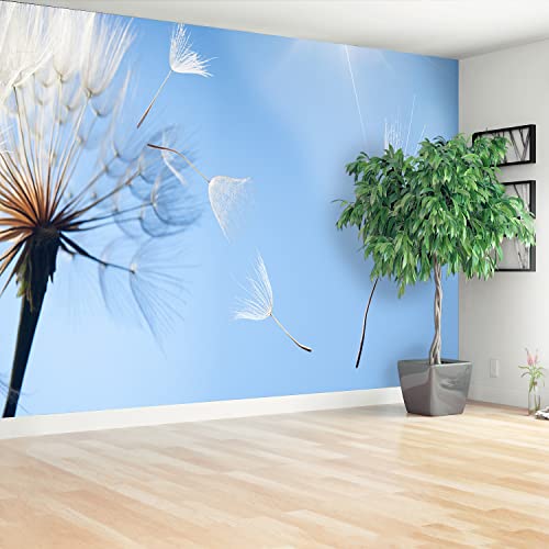 Papier peint moderne camouflage pissenlit bleu Tulup 416x254cm
