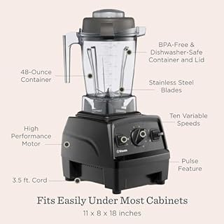 Vitamix E310 Explorian Blender, Professional-Grade, Contenitore da 1,36 l, nero