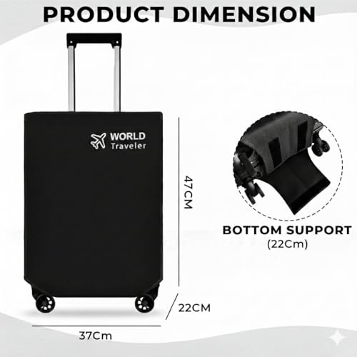 Image of Kraptick Non-Woven Luggage Cover - Waterproof, Dustproof, and Stretchable Luggage Protector Cover, Durable Non-Woven Luggage Case for Trolley Bags with Stretchable and Durable Design (Blue-20 Inch)