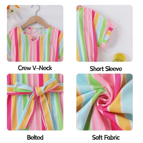 Image of OLMRJKD Kid Toddler Girl Clothes Summer Short Sleeve Figure Graphic Tee Shirt + Shorts Summer Outfits Set