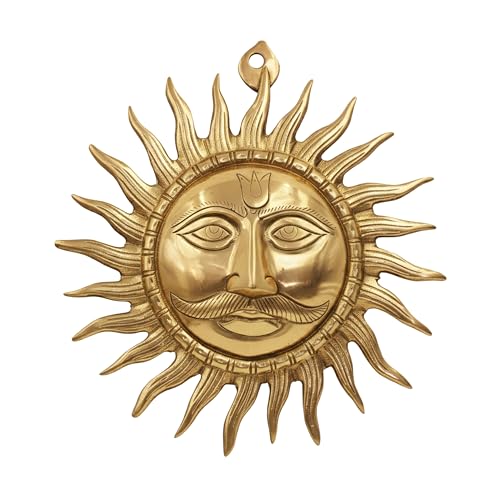 Image of Brass Sun | Brass Surya | Weight - 1KG Approx | 10 Inch Approx | Brass Sun Face Wall Hanging | Home Decor | Sun for Vastu| Sun Idol Face for Positivity