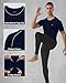 Roadbox Men's Compression Shirt Short Sleeve, Cool Dry Athletic Football Base Layer Undershirt, Sports Running Workout Tops Navy Blue